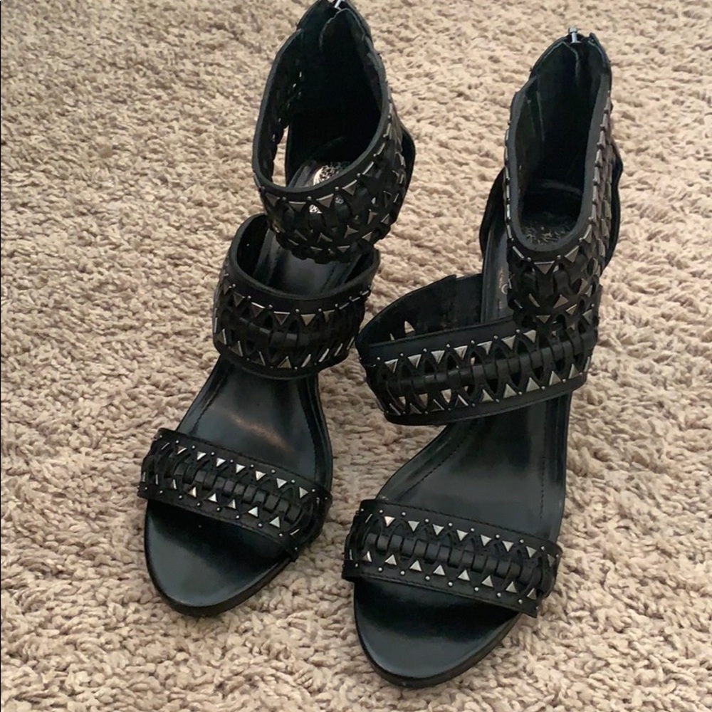 Vince Camuto black studded heels